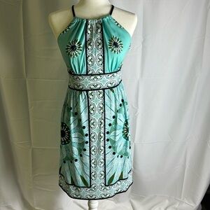 London‎ Times geometrical flowered midi dress sz 2